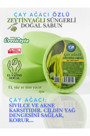 Internatural Çay Ağacı Süngerli Bitkisel Banyo Sabunu 120 g