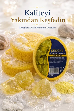 İnternatural Kükürtlü Süngerli Bitkisel Banyo Sabunu 120 G