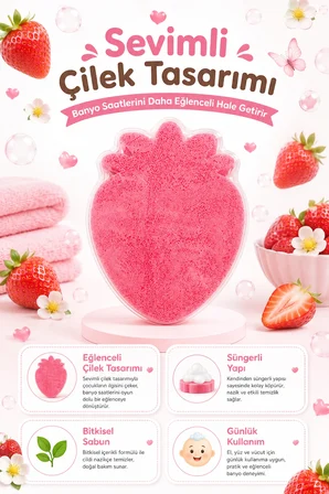 Dermolive Süngerli Oyuncak Bitkisel Banyo Sabunu Çilek 120 g