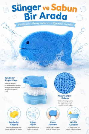 Dermolive Süngerli Oyuncak Bitkisel Banyo Sabunu Balık 120 g