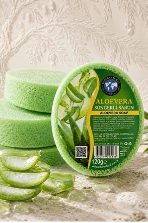 İnternatural Aloe Vera Süngerli Bitkisel Banyo Sabunu 120 G