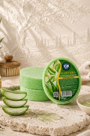 İnternatural Aloe Vera Süngerli Bitkisel Banyo Sabunu 120 G