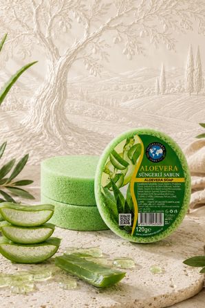 İnternatural Aloe Vera Süngerli Bitkisel Banyo Sabunu 120 G