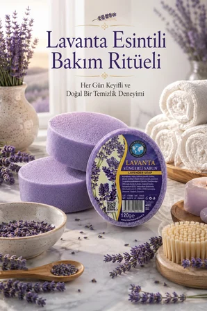 İnternatural Lavanta Özlü Süngerli Bitkisel Banyo Sabunu 120 G |