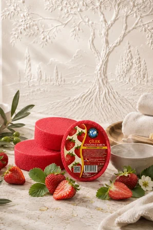 İnternatural Çilekli Süngerli Bitkisel Banyo Sabunu 120 G