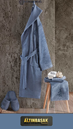 FELİX PREMİUM BAMBU ERKEK BORNOZ SETİ (L-XL) %40 BAMBU LİFİ 