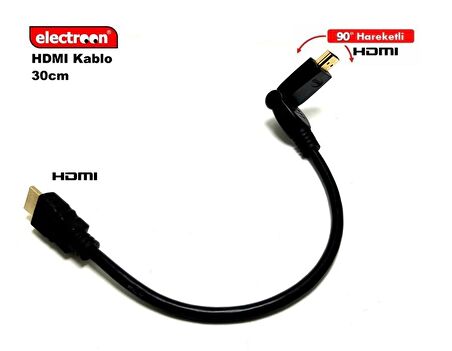 electroon 30cm HDMI Kablo 90Derece Hareketli