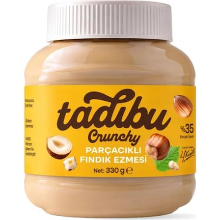 TADIBU-PARCACIKLI FINDIK KREMASI-330 gr (%35 FINDIK)(KORUYUCU EMULGATOR TRANS YAG ICERMEZ)