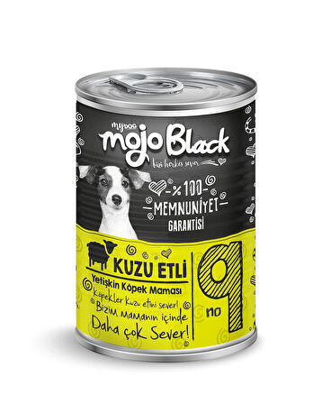 Mojo Black No:9 Tahılsız (400gr) Kuzu Etli Yetişkin Köpek Konservesi 12'Lİ