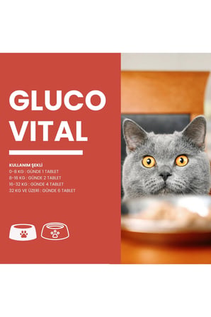 Glucovital 75 Tablet Kedi Ve Küçük Irk Köpekler Için Kas Ve Eklem Desteği