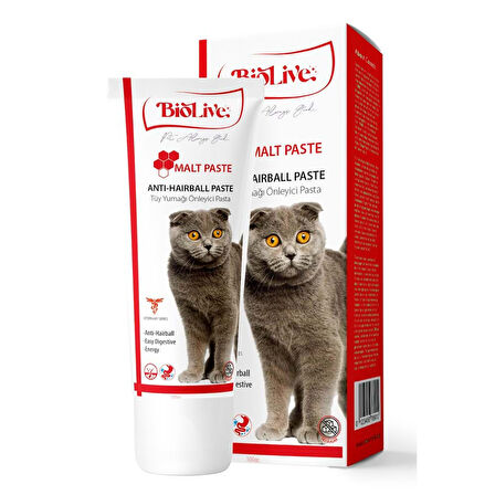 Biolive AntiHairBall Kediler İçin Tüy Yumağı Önleyici Paste 100gr