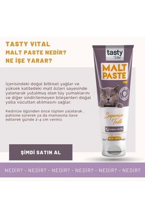Kedi Malt Pasta 100 gr Kediler Için Tüy Yumağı Önleyici