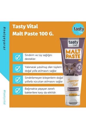 Kedi Malt Pasta 100 gr Kediler Için Tüy Yumağı Önleyici