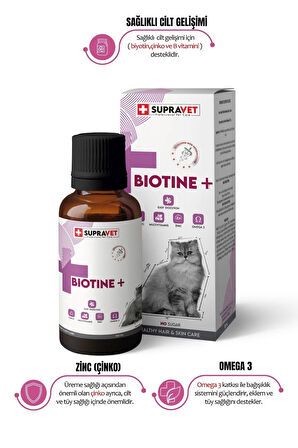 Plus +b For Cats Biotine Damla 100 Ml + Zinc + Multi Vitamin ( Kediler Için Tüy Sağlığı Damlası )