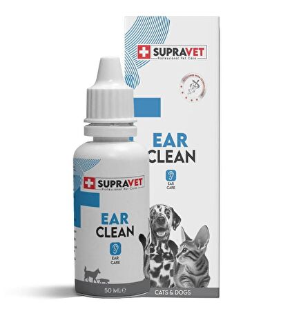 Supravet Ear Clean Kedi Köpek Kulak Temizleme Solüsyonu 50 Ml