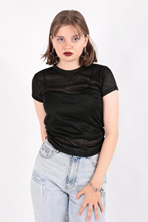 Busem S0016230 Kadın Flamlı İnce T-Shirt