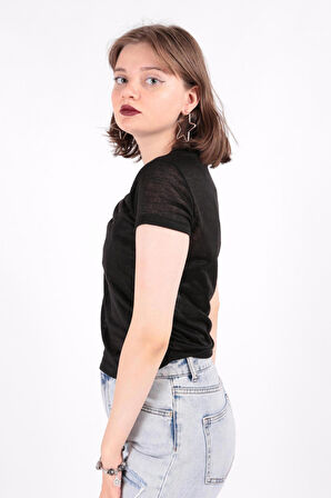 Busem S0016230 Kadın Flamlı İnce T-Shirt