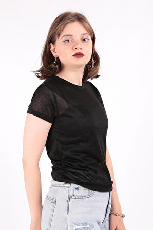 Busem S0016230 Kadın Flamlı İnce T-Shirt