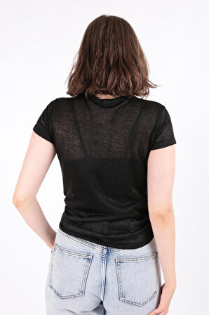 Busem S0016230 Kadın Flamlı İnce T-Shirt
