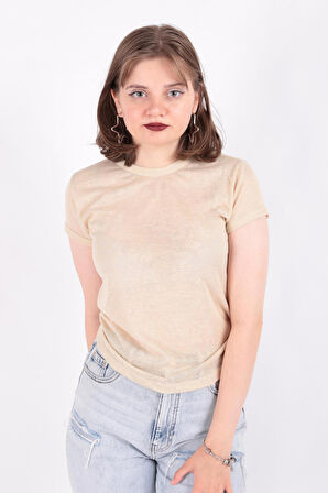 Busem S0016230 Kadın Flamlı İnce T-Shirt