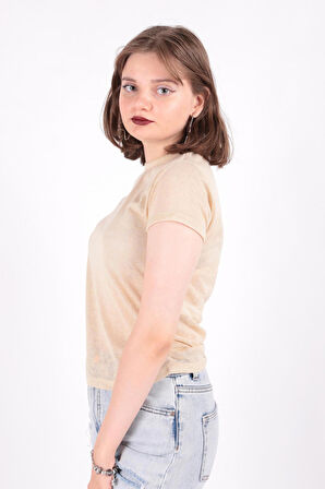 Busem S0016230 Kadın Flamlı İnce T-Shirt