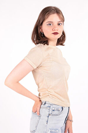 Busem S0016230 Kadın Flamlı İnce T-Shirt
