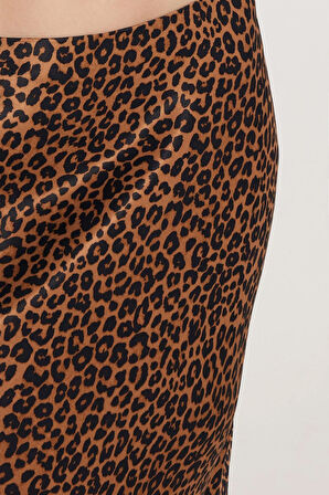 Kadın Standart Fit Lastikli Baskılı Etek