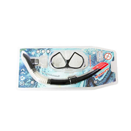 Apnea Corsica Maske Şnorkel Set Şeffaf/Siyah