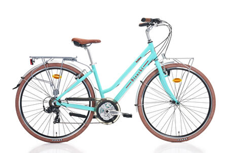 Bianchi Rubino Lady V Fren 21 Vites 28 Jant Şehir Bisikleti LK Celeste 43 Kadro