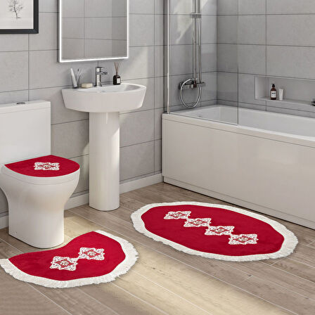 Queen Zambak Şekilli Nakışlı 3 Lü Set