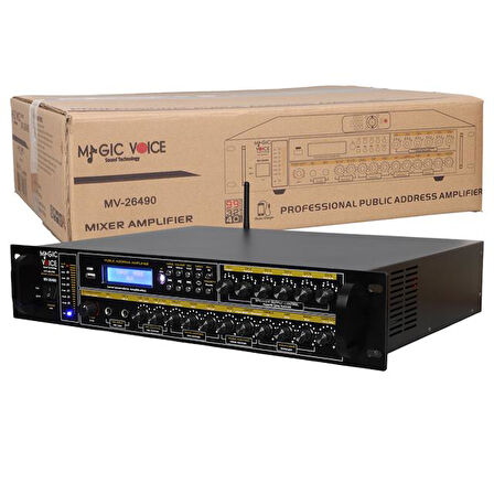 Magicvoice MV-26490 250 Watt USB/MP3/Bluetooth 6 Bölgeli Hat Trafolu Mixer Amfi
