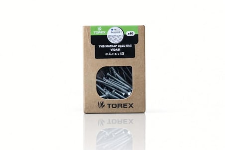 4.2x45 YHB Matkap Uçlu Sac Vidası – 40 Adet | Metal ve Sac Montaj Vidası