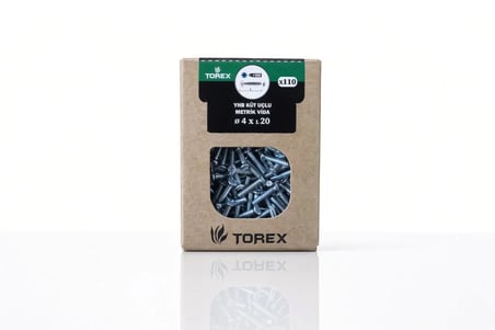 YHB Küt Uçlu Metrik Vida 4x20 mm 110 Adet Yıldız Havşa Başlı Vida