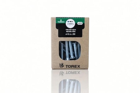 YHB Küt Uçlu Metrik Vida 8x50 mm 13 Adet Yıldız Havşa Başlı Vida