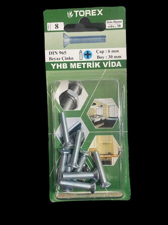 TOREX 6*30 DIN 965 YHB KÜT UçLU METRİK VİDA