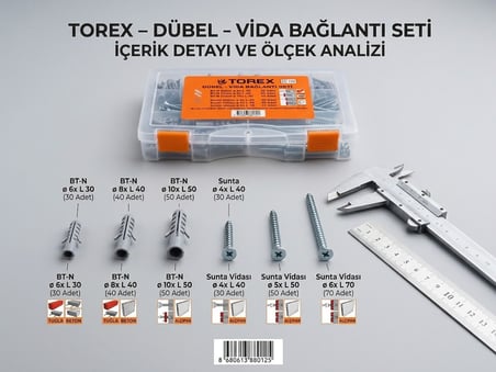 170 PARÇA DÜBEL VE VİDA BAĞLANTI SETİ
