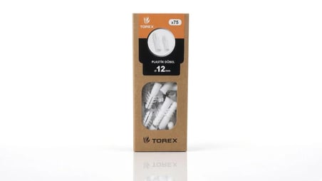 12 mm Plastik Dübel 75 Adet Büyük Boy El Kutulu Duvar Montaj ve Sabitleme Dübeli