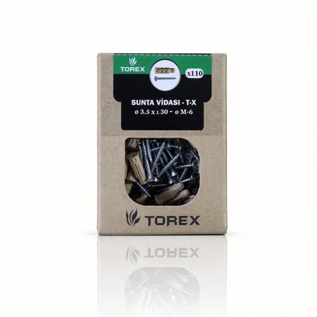 Sunta Vidası 3,5x30 mm ve T-X Dübel M6 – 110 Adet | Orta Boy El Kutusu