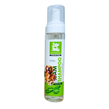 Nanbell Premium Kedi Köpek Köpük Şampuan Aloe Vera 225 Ml