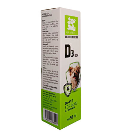 Nanbell D3 Köpek Vitamini 50Ml