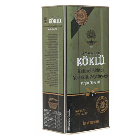 Taş Baskı Soğuk Sıkım Naturel Birinci Yemeklik Ayvalık Zeytinyağı 5 lt Teneke