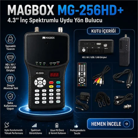 Magbox MG-256HD+ 4.3" İnç Spektrumlu Uydu Yön Bulucu