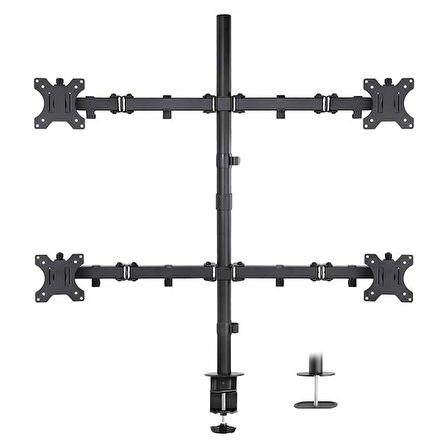 Powermaster PM-054 13-27'' Dörtlü (Quad) Mekanik LCD-LED Gaming Monitör Tutucu Masa Stand Askı Aparatı
