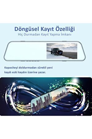 4.3 Inç Ips Dokunmatik Ekran Full Hd Dikiz Ayna Araç Kamerası