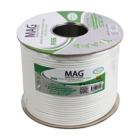 Mag RG59 Fa Mini Dual Bitişik Kablo 48 Tel Anten Kablosu 100 Metre Uydu Lnb Kablosu