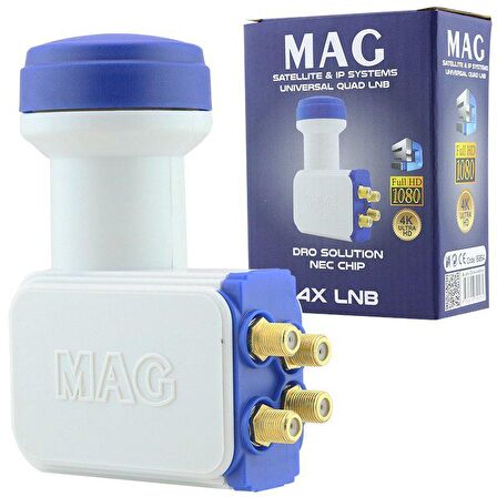 MAG DÖRTLÜ QUAD LNB ALTIN UÇLU NEC CHİP 0.1DB