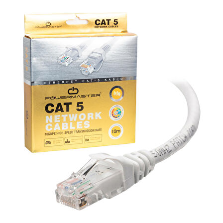 POWERMASTER 10 METRE GRİ KUTULU CAT5 KABLO