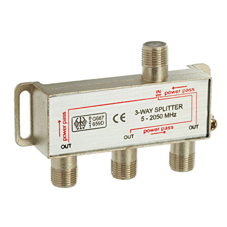 Ayt MAG 1 3 Splitter 5-2500 Mhz Uydu Kablosu Sinyali Çoklayıcı Çoğaltıcı
