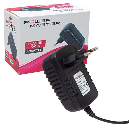 POWERMASTER PM-31667 5 VOLT 2 AMPER PLASTİK KASA PRİZ TİPİ ADAPTÖR 3.5*1.35 UÇ (ANDROID BOX İÇİN)