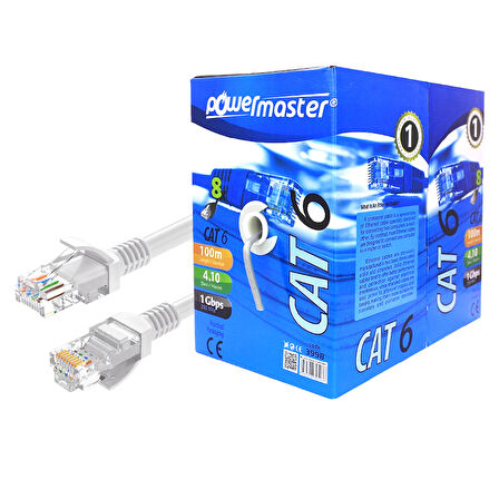 Powermaster 23 Awg Cat6 100 Metre Ethernet Network Kablosu İnternet Kablosu Router Kablosu